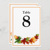 Herbstlaub Große Tischnummer Sitzplätze (Vorne/Hinten)