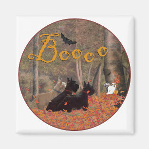 Herbstlaub Halloween Scotties Magnet