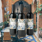 Herbstlaub Herbst Blauer Blauer Hochzeit Weinetikett