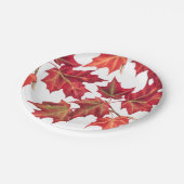 Herbstlaub Herbst Brautparty oder Hochzeit Pappteller (Schrägansicht)
