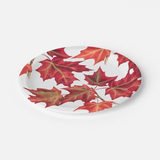 Herbstlaub Herbst Brautparty oder Hochzeit Pappteller (Schrägansicht)