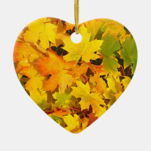 Herbstlaub-Herbst-Farbblatt-Entwurf Keramik Ornament (Vorne)
