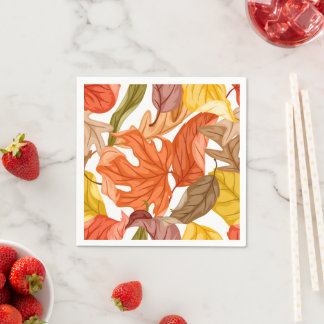 Herbstlaub Herbst Farbige Saisonale Botanik Serviette