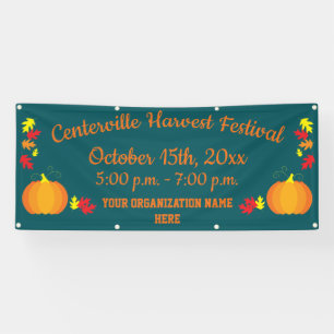 Herbstlaub Herbst Kürbis Erntedankfest Banner
