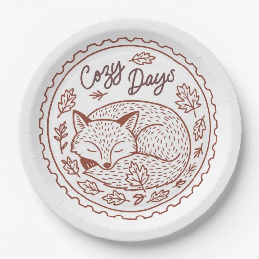 Herbstlaub Herbst-Naturpapierplatte Pappteller (Vorderseite)