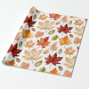 Herbstlaub Herbst Terracotta Brown Boho Muster Geschenkpapier