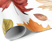 Herbstlaub Herbst Terracotta Brown Boho Muster Geschenkpapier (Rolleneckpunkt)