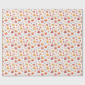 Herbstlaub Herbst Terracotta Brown Boho Muster Geschenkpapier (Flach)