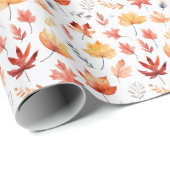 Herbstlaub Herbst Terracotta Brown Boho Muster Geschenkpapier (Rolleneckpunkt)