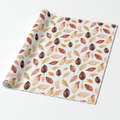Herbstlaub Herbst Terracotta Brown Boho Muster Geschenkpapier (Ungerollt)