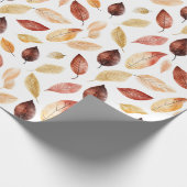 Herbstlaub Herbst Terracotta Brown Boho Muster Geschenkpapier (Ecke)