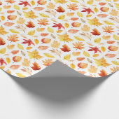 Herbstlaub Herbst Terracotta Brown Boho Muster Geschenkpapier (Ecke)