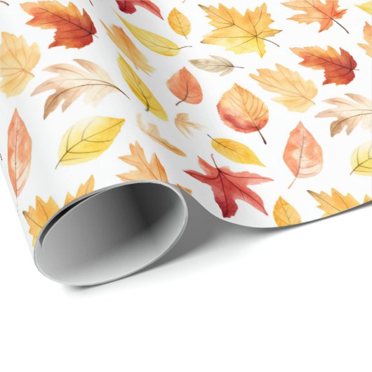 Herbstlaub Herbst Terracotta Brown Boho Muster Geschenkpapier (Rolleneckpunkt)