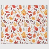 Herbstlaub Herbst Terracotta Brown Boho Muster Geschenkpapier (Flach)