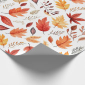 Herbstlaub Herbst Terracotta Brown Boho Muster Geschenkpapier (Ecke)
