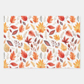Herbstlaub Herbst Terracotta Brown Boho Muster Geschenkpapier Set (Vorderseite 3)