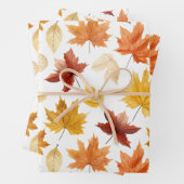 Herbstlaub Herbst Terracotta Brown Boho Muster Geschenkpapier Set (Beispiel)