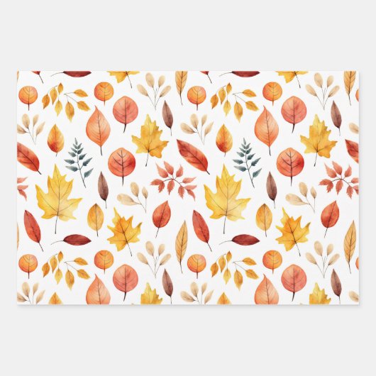 Herbstlaub Herbst Terracotta Brown Boho Muster Geschenkpapier Set (Vorderseite 2)