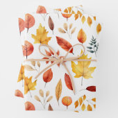Herbstlaub Herbst Terracotta Brown Boho Muster Geschenkpapier Set (Beispiel)