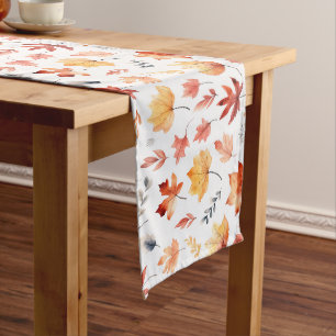 Herbstlaub Herbst Terracotta Brown Boho Muster Großer Tischläufer