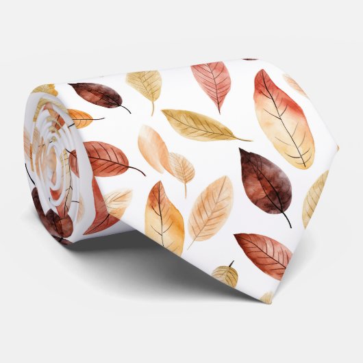 Herbstlaub Herbst Terracotta Brown Boho Muster Krawatte (Gerollt)