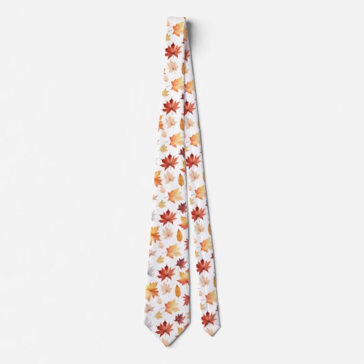 Herbstlaub Herbst Terracotta Brown Boho Muster Krawatte (Vorderseite)