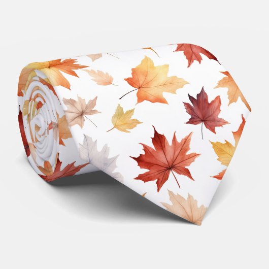 Herbstlaub Herbst Terracotta Brown Boho Muster Krawatte (Gerollt)