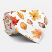 Herbstlaub Herbst Terracotta Brown Boho Muster Krawatte (Gerollt)