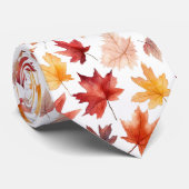 Herbstlaub Herbst Terracotta Brown Boho Muster Krawatte (Gerollt)