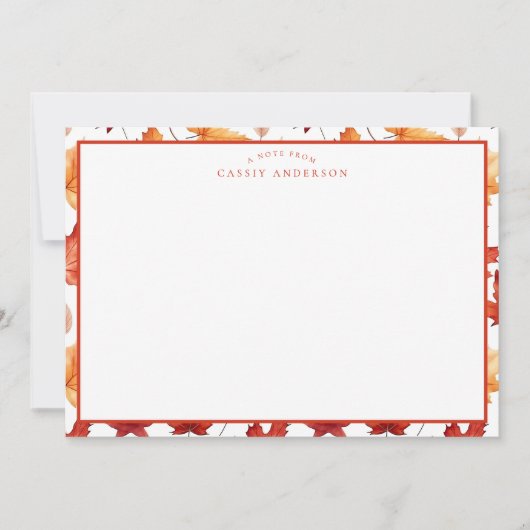 Herbstlaub Herbst Terracotta Brown Boho Muster Mitteilungskarte (Vorderseite)