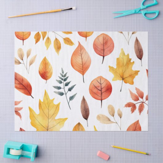 Herbstlaub Herbst Terracotta Brown Boho Muster Seidenpapier (Basteln)