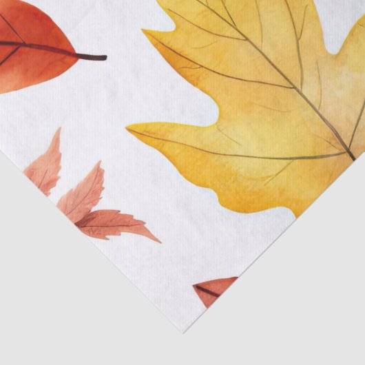 Herbstlaub Herbst Terracotta Brown Boho Muster Seidenpapier (Detail)