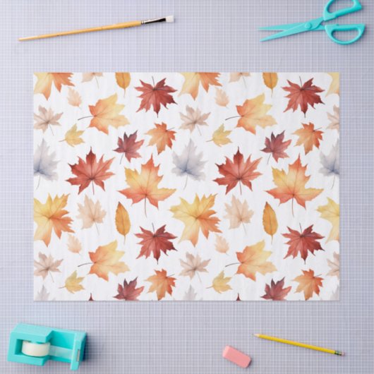 Herbstlaub Herbst Terracotta Brown Boho Muster Seidenpapier (Basteln)