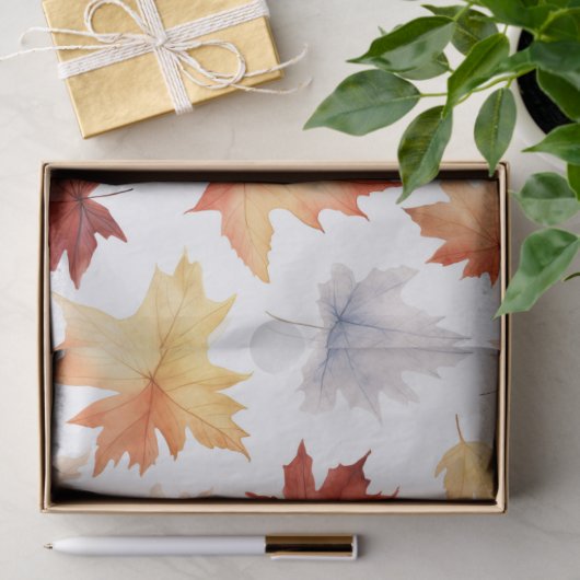 Herbstlaub Herbst Terracotta Brown Boho Muster Seidenpapier (Geschenk)