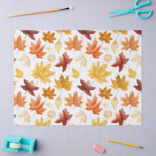 Herbstlaub Herbst Terracotta Brown Boho Muster Seidenpapier (Basteln)