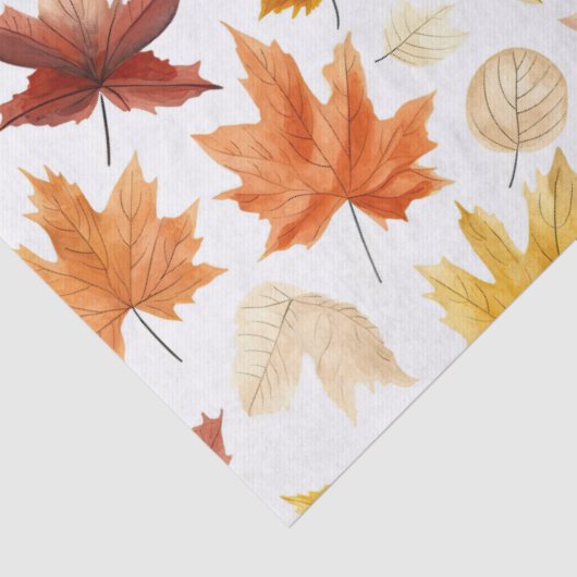 Herbstlaub Herbst Terracotta Brown Boho Muster Seidenpapier (Detail)