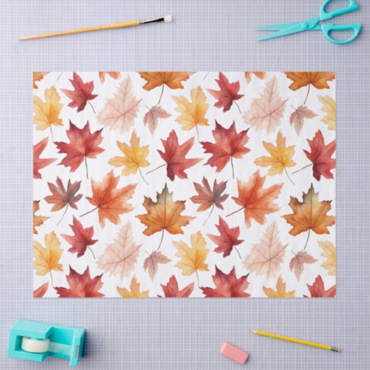 Herbstlaub Herbst Terracotta Brown Boho Muster Seidenpapier (Basteln)