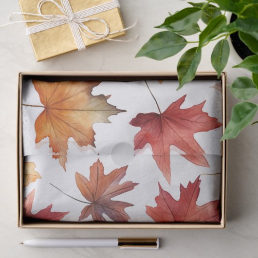 Herbstlaub Herbst Terracotta Brown Boho Muster Seidenpapier (Geschenk)