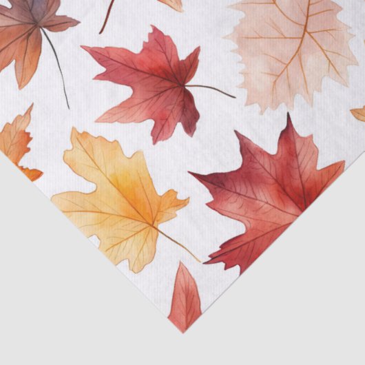 Herbstlaub Herbst Terracotta Brown Boho Muster Seidenpapier (Detail)