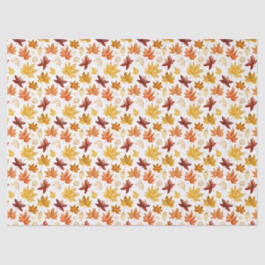 Herbstlaub Herbst Terracotta Brown Boho Muster Seidenpapier (Vorderseite)