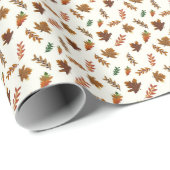 Herbstlaub, Herbstdrucke Geschenkpapier (Rolleneckpunkt)