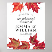 Herbstlaub Herbstessen Probe Begrüßung Unterschrif Poster (Vorne)