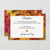 Herbstlaub Herbstfarben Hochzeitsempfang Begleitkarte (Vorne/Hinten)