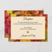 Herbstlaub Herbstfarben Hochzeitsempfang Begleitkarte (Vorne/Hinten)