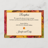 Herbstlaub Herbstfarben Hochzeitsempfang Begleitkarte (Vorderseite)