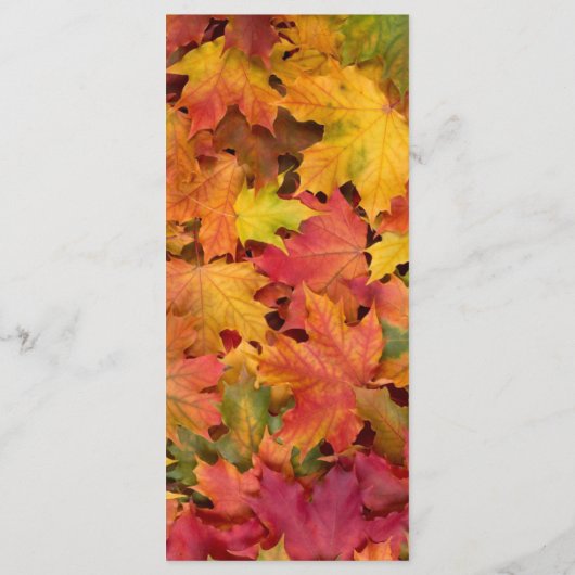 Herbstlaub - Herbstfarben - Hochzeitsmenü personal Menükarte (Rückseite)