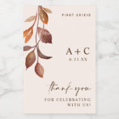 Herbstlaub Herbsthochzeit Brautparty Weinetikett (Einzelnes Label)