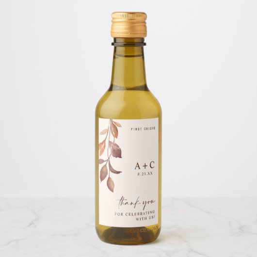 Herbstlaub Herbsthochzeit Brautparty Weinetikett (Vorderseite)