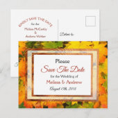 Herbstlaub Herbsthochzeit speichern das Datum Ankündigungspostkarte (Vorne/Hinten)