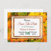 Herbstlaub Herbsthochzeit speichern das Datum Ankündigungspostkarte (Vorne/Hinten)